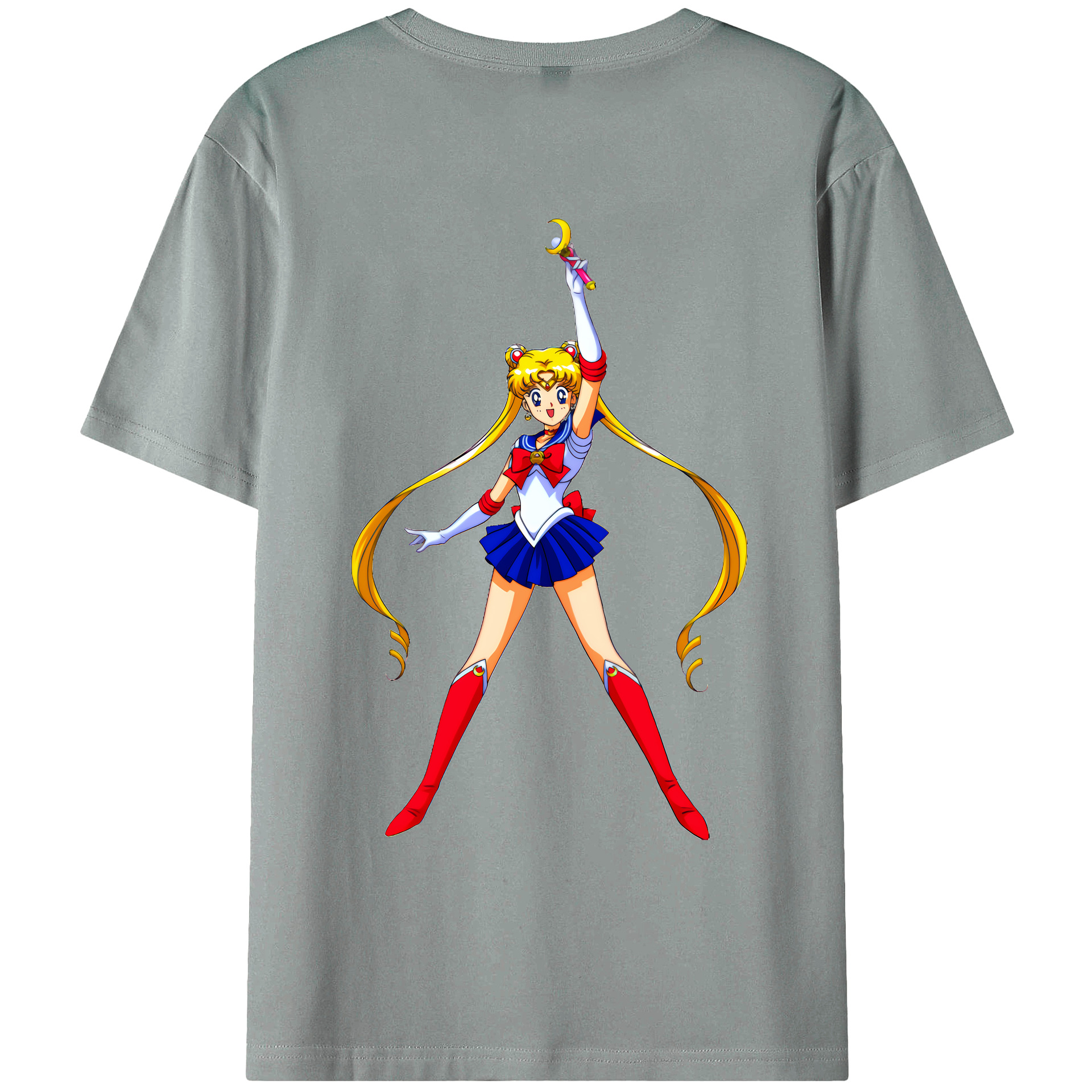 （画像用） 美少女戦士セーラームーン 月野 うさぎ つきの うさぎ Sailor Moon Tsukino Usagi 綿100％ メンズ半袖Tシャツ（バックプリント） 通気性
